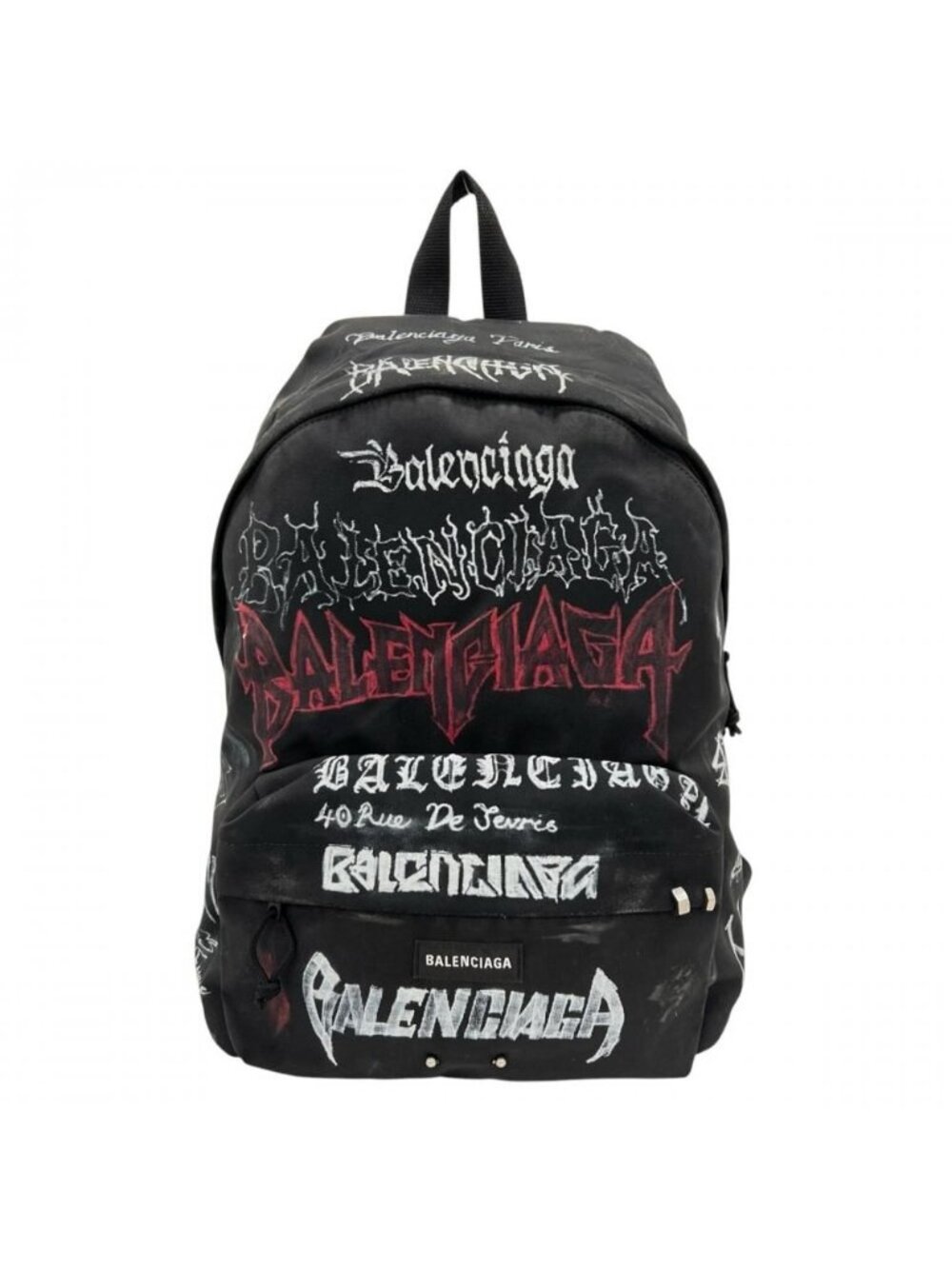 Balenciaga Backpack Explorer DIY Metal Allover Nylon Polyester Black